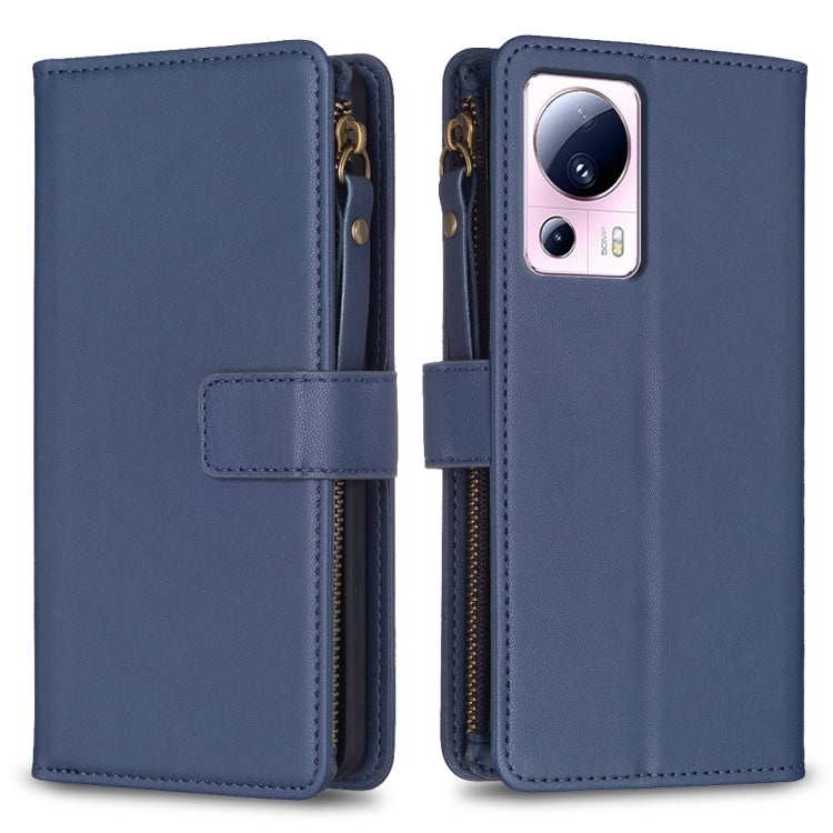 9 Card Slots Zipper Wallet Leather Flip Phone Case, For Xiaomi Redmi 12C, For Xiaomi 13 Lite, For Xiaomi Redmi K60 / K60 Pro, For Xiaomi 13 Pro