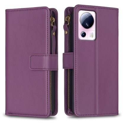 9 Card Slots Zipper Wallet Leather Flip Phone Case, For Xiaomi Redmi 12C, For Xiaomi 13 Lite, For Xiaomi Redmi K60 / K60 Pro, For Xiaomi 13 Pro