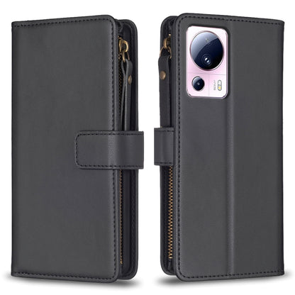 9 Card Slots Zipper Wallet Leather Flip Phone Case, For Xiaomi Redmi 12C, For Xiaomi 13 Lite, For Xiaomi Redmi K60 / K60 Pro, For Xiaomi 13 Pro