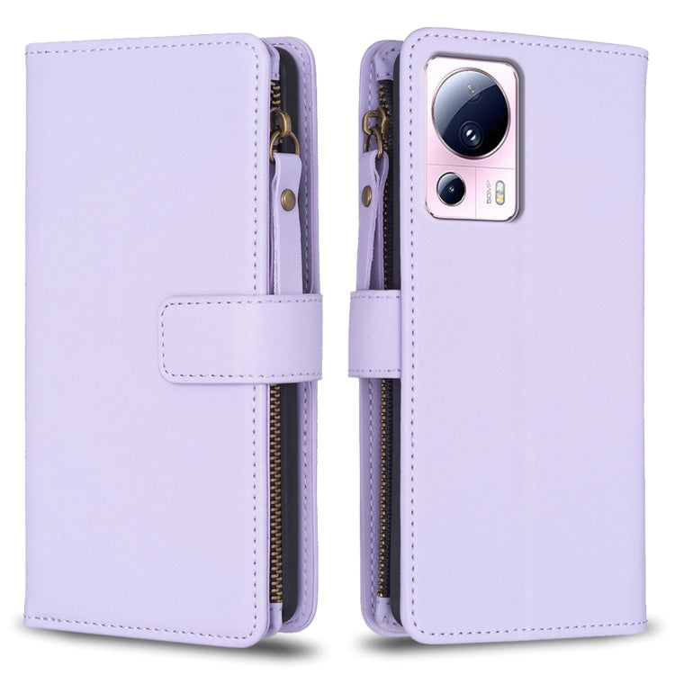 9 Card Slots Zipper Wallet Leather Flip Phone Case, For Xiaomi Redmi 12C, For Xiaomi 13 Lite, For Xiaomi Redmi K60 / K60 Pro, For Xiaomi 13 Pro