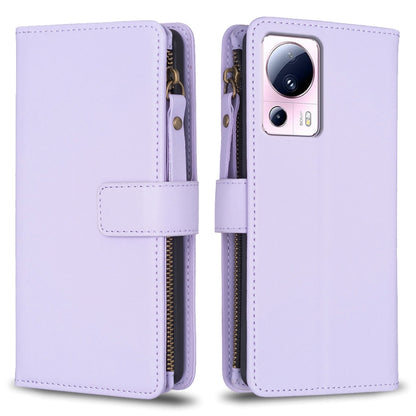 9 Card Slots Zipper Wallet Leather Flip Phone Case, For Xiaomi Redmi 12C, For Xiaomi 13 Lite, For Xiaomi Redmi K60 / K60 Pro, For Xiaomi 13 Pro