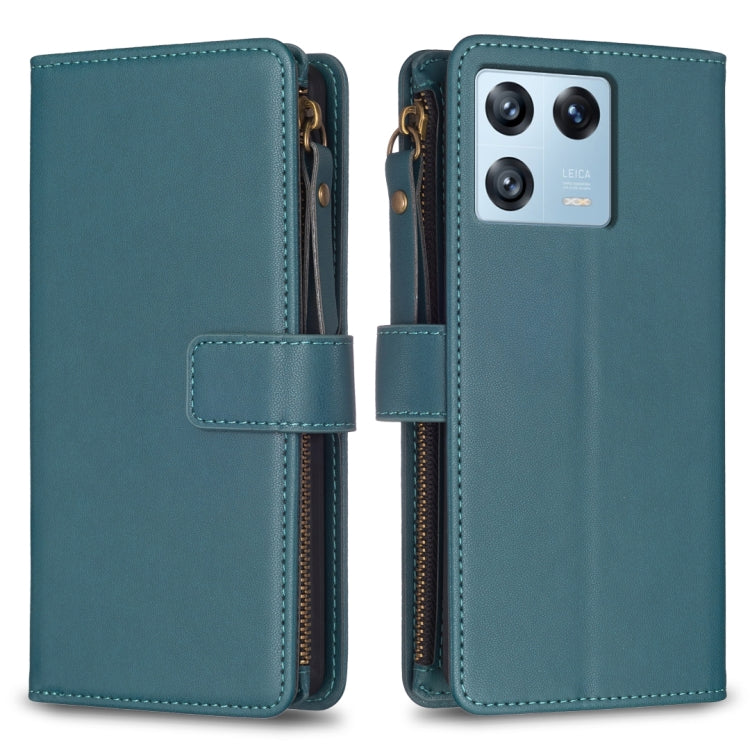 9 Card Slots Zipper Wallet Leather Flip Phone Case, For Xiaomi Redmi 12C, For Xiaomi 13 Lite, For Xiaomi Redmi K60 / K60 Pro, For Xiaomi 13 Pro