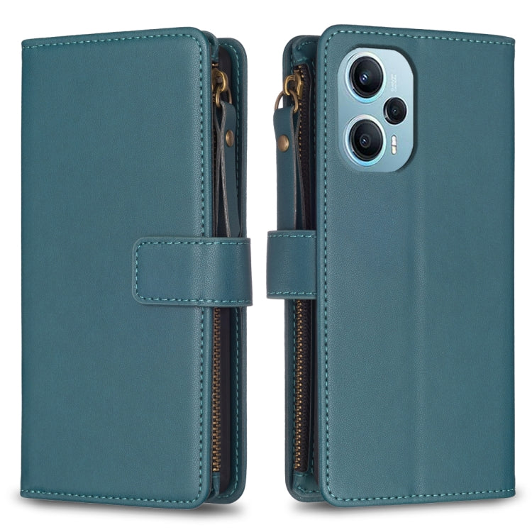 9 Card Slots Zipper Wallet Leather Flip Phone Case, For Xiaomi Poco F5 5G, For Xiaomi Redmi Note 12S 4G, For Xiaomi Redmi Note 12 4G, For Xiaomi Civi 3 5G