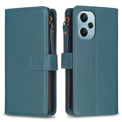 9 Card Slots Zipper Wallet Leather Flip Phone Case, For Xiaomi Poco F5 5G, For Xiaomi Redmi Note 12S 4G, For Xiaomi Redmi Note 12 4G, For Xiaomi Civi 3 5G