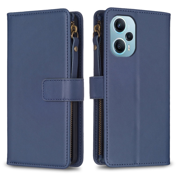 9 Card Slots Zipper Wallet Leather Flip Phone Case, For Xiaomi Poco F5 5G, For Xiaomi Redmi Note 12S 4G, For Xiaomi Redmi Note 12 4G, For Xiaomi Civi 3 5G