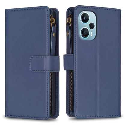 9 Card Slots Zipper Wallet Leather Flip Phone Case, For Xiaomi Poco F5 5G, For Xiaomi Redmi Note 12S 4G, For Xiaomi Redmi Note 12 4G, For Xiaomi Civi 3 5G