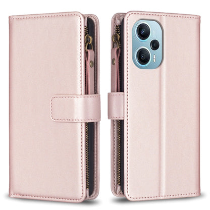 9 Card Slots Zipper Wallet Leather Flip Phone Case, For Xiaomi Poco F5 5G, For Xiaomi Redmi Note 12S 4G, For Xiaomi Redmi Note 12 4G, For Xiaomi Civi 3 5G