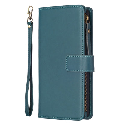 9 Card Slots Zipper Wallet Leather Flip Phone Case, For Xiaomi Poco X3, For Xiaomi Redmi 9A, For Xiaomi Redmi 9, For Xiaomi Redmi 9C