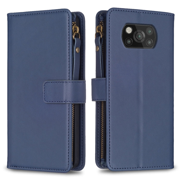 9 Card Slots Zipper Wallet Leather Flip Phone Case, For Xiaomi Poco X3, For Xiaomi Redmi 9A, For Xiaomi Redmi 9, For Xiaomi Redmi 9C