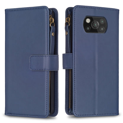 9 Card Slots Zipper Wallet Leather Flip Phone Case, For Xiaomi Poco X3, For Xiaomi Redmi 9A, For Xiaomi Redmi 9, For Xiaomi Redmi 9C