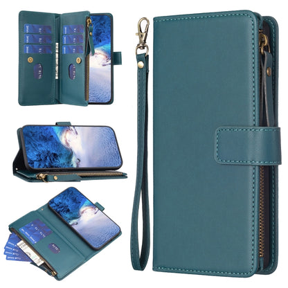 9 Card Slots Zipper Wallet Leather Flip Phone Case, For Xiaomi Redmi 13C, For Xiaomi Redmi Note 13 Pro+ 5G, For Xiaomi Redmi Note 13 Pro 5G, For Xiaomi Redmi 12 4G