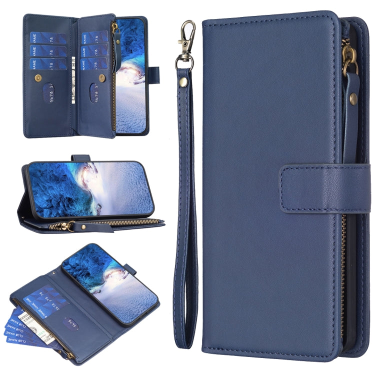 9 Card Slots Zipper Wallet Leather Flip Phone Case, For Xiaomi Redmi 13C, For Xiaomi Redmi Note 13 Pro+ 5G, For Xiaomi Redmi Note 13 Pro 5G, For Xiaomi Redmi 12 4G