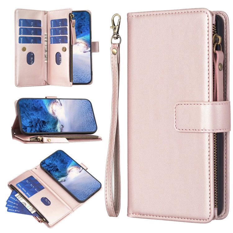 9 Card Slots Zipper Wallet Leather Flip Phone Case, For Xiaomi Redmi 13C, For Xiaomi Redmi Note 13 Pro+ 5G, For Xiaomi Redmi Note 13 Pro 5G, For Xiaomi Redmi 12 4G