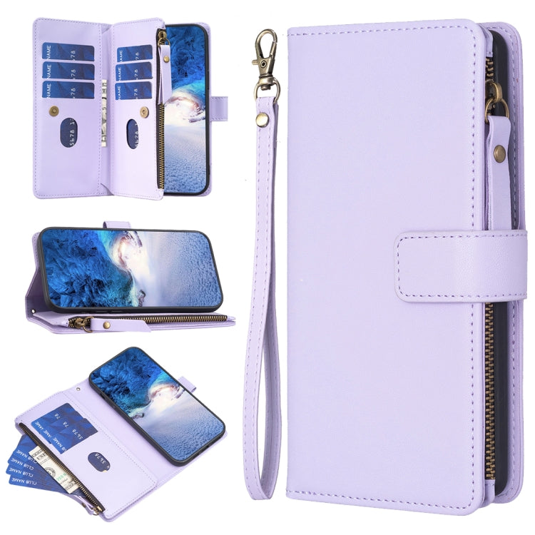 9 Card Slots Zipper Wallet Leather Flip Phone Case, For Xiaomi Redmi 13C, For Xiaomi Redmi Note 13 Pro+ 5G, For Xiaomi Redmi Note 13 Pro 5G, For Xiaomi Redmi 12 4G