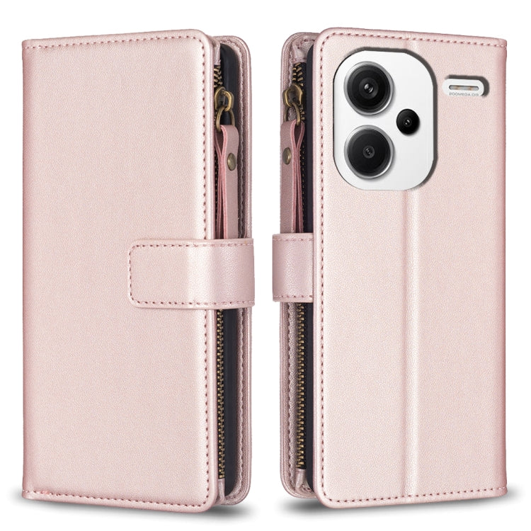 9 Card Slots Zipper Wallet Leather Flip Phone Case, For Xiaomi Redmi 13C, For Xiaomi Redmi Note 13 Pro+ 5G, For Xiaomi Redmi Note 13 Pro 5G, For Xiaomi Redmi 12 4G