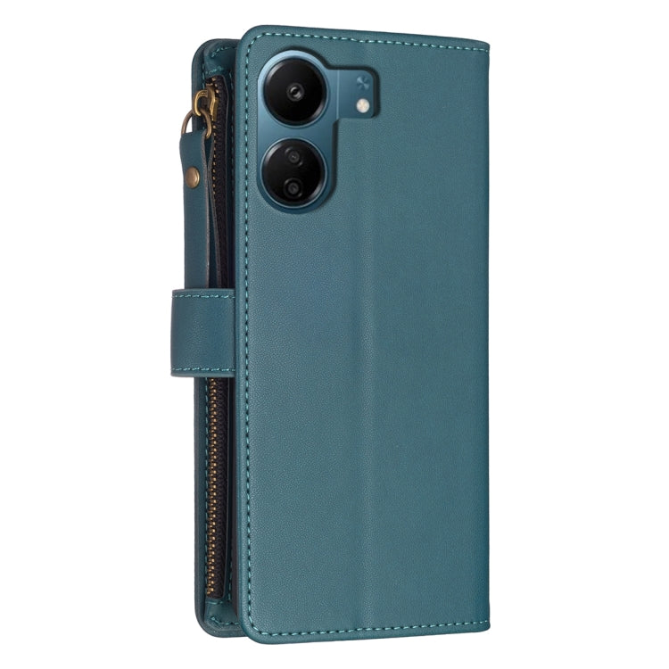 9 Card Slots Zipper Wallet Leather Flip Phone Case, For Xiaomi Redmi 13C, For Xiaomi Redmi Note 13 Pro+ 5G, For Xiaomi Redmi Note 13 Pro 5G, For Xiaomi Redmi 12 4G