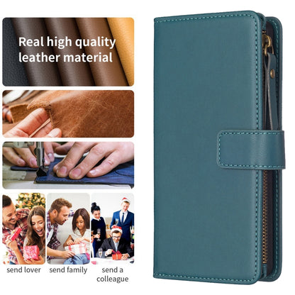 9 Card Slots Zipper Wallet Leather Flip Phone Case, For Xiaomi Redmi 13C, For Xiaomi Redmi Note 13 Pro+ 5G, For Xiaomi Redmi Note 13 Pro 5G, For Xiaomi Redmi 12 4G