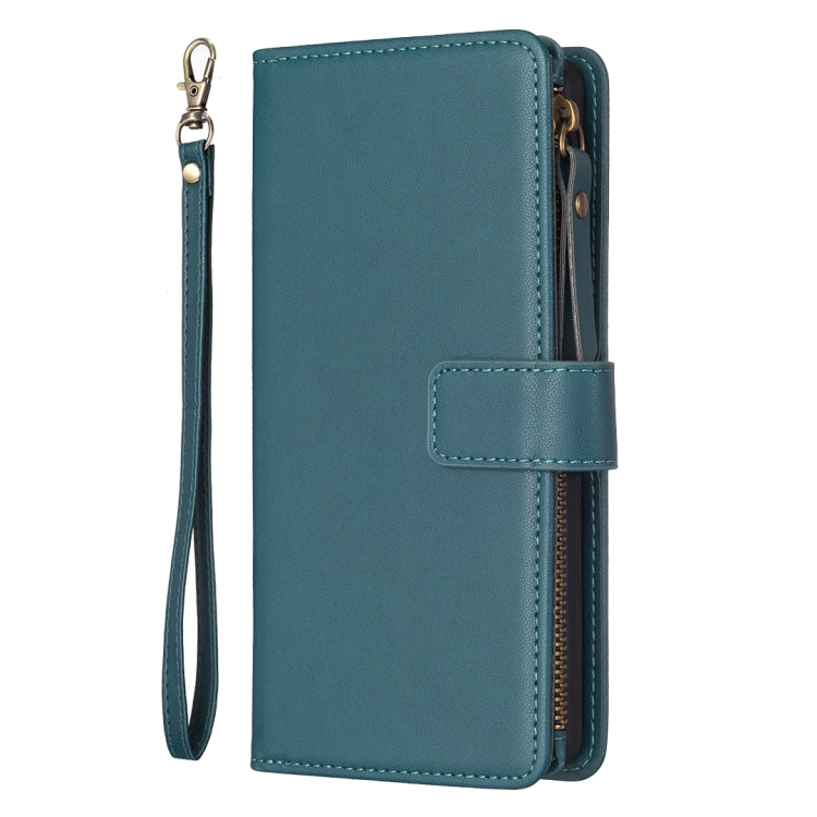 9 Card Slots Zipper Wallet Leather Flip Phone Case, For Xiaomi Redmi Note 13 Pro 4G Global, For Xiaomi Poco M6 Pro 4G, For Xiaomi Redmi Note 13 4G Global, For Xiaomi Redmi Note 13