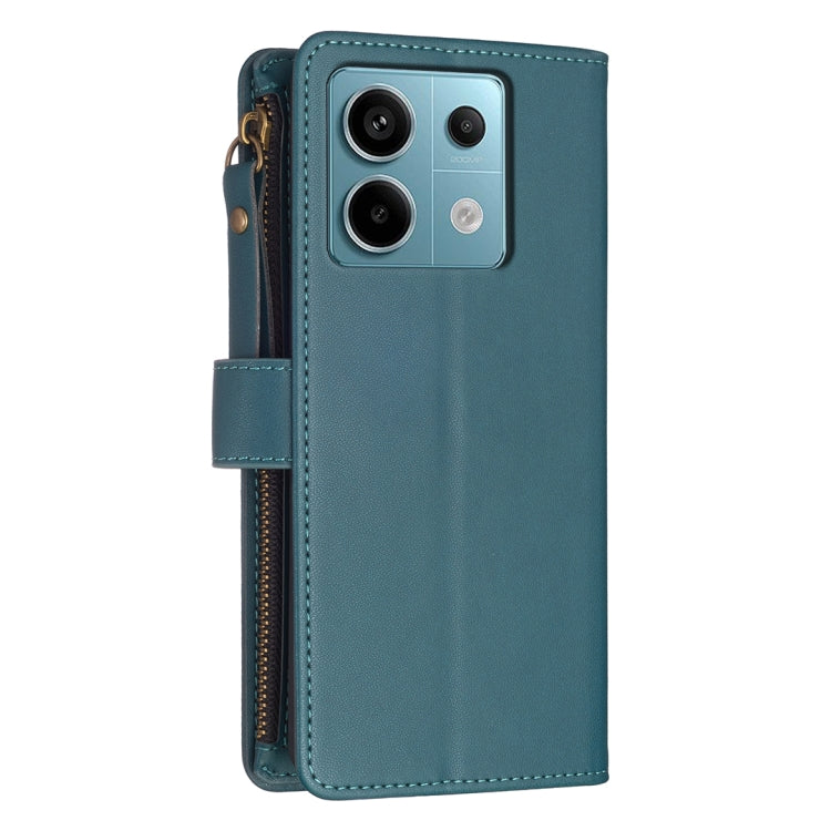 9 Card Slots Zipper Wallet Leather Flip Phone Case, For Xiaomi Redmi Note 13 Pro 4G Global, For Xiaomi Poco M6 Pro 4G, For Xiaomi Redmi Note 13 4G Global, For Xiaomi Redmi Note 13