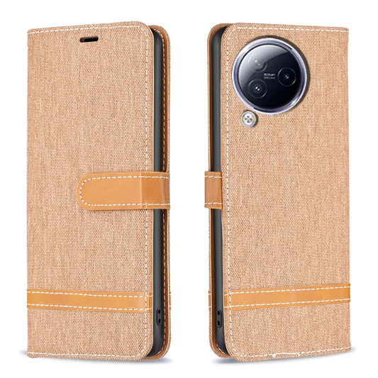 Color Block Denim Texture Leather Phone Case, For Xiaomi Civi 3 5G, For Xiaomi Redmi 13C