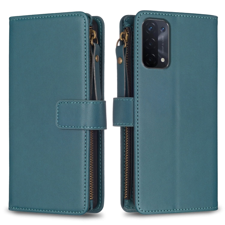 9 Card Slots Zipper Wallet Leather Flip Phone Case, For OPPO A94 5G / F19 Pro+ / Reno5 Z 5G, For OPPO A74 5G / A93 5G / A54 5G, For OPPO A74 4G / F19 4G, For OPPO A92 / A72 / A52