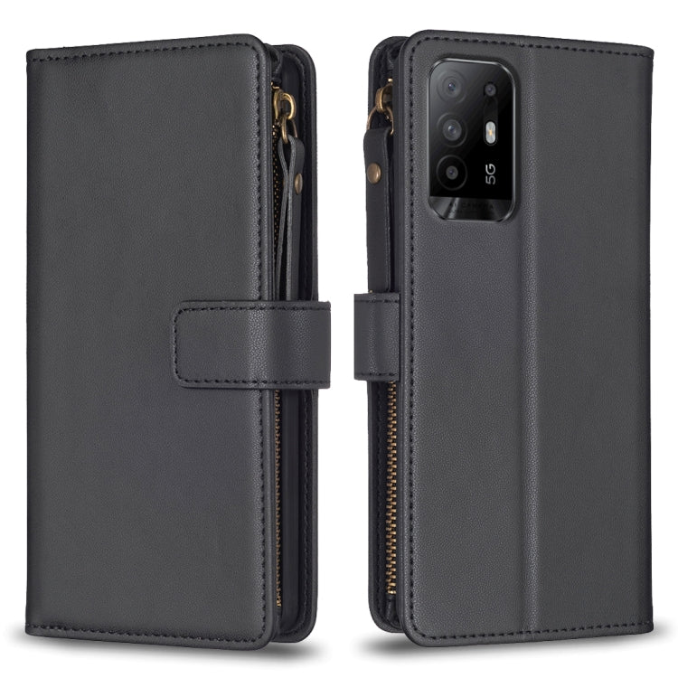 9 Card Slots Zipper Wallet Leather Flip Phone Case, For OPPO A94 5G / F19 Pro+ / Reno5 Z 5G, For OPPO A74 5G / A93 5G / A54 5G, For OPPO A74 4G / F19 4G, For OPPO A92 / A72 / A52