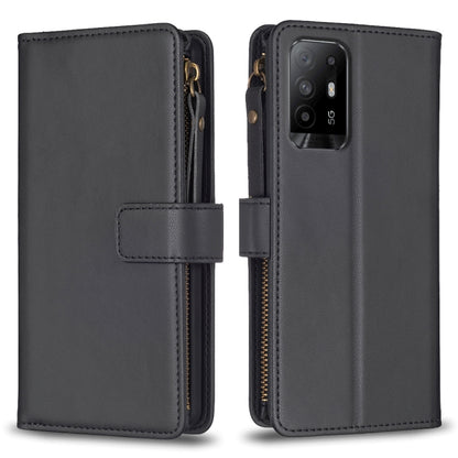 9 Card Slots Zipper Wallet Leather Flip Phone Case, For OPPO A94 5G / F19 Pro+ / Reno5 Z 5G, For OPPO A74 5G / A93 5G / A54 5G, For OPPO A74 4G / F19 4G, For OPPO A92 / A72 / A52