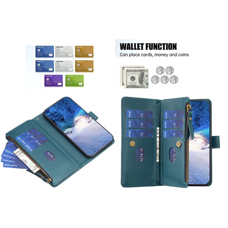 9 Card Slots Zipper Wallet Leather Flip Phone Case, For OPPO Find X6 Pro, For OPPO Find X6, For OPPO A96 5G / Reno7 Z, For OPPO A94 4G / Reno5 F / F19 Pro