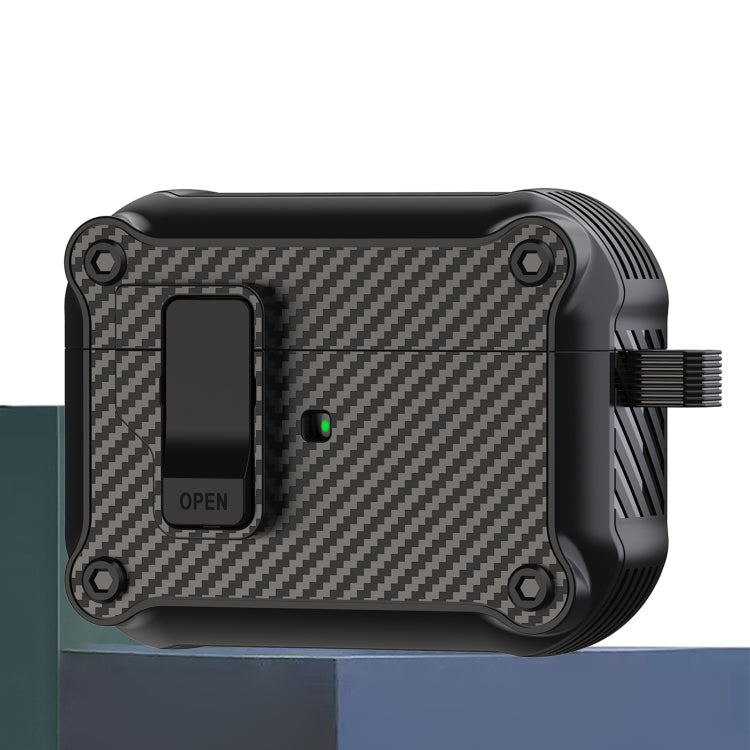 Carbon Fiber Magnetic Automatic Switch Earphone Protective Case, For AirPods 4, For AirPods Pro 2, For AirPods 3, For AirPods Pro