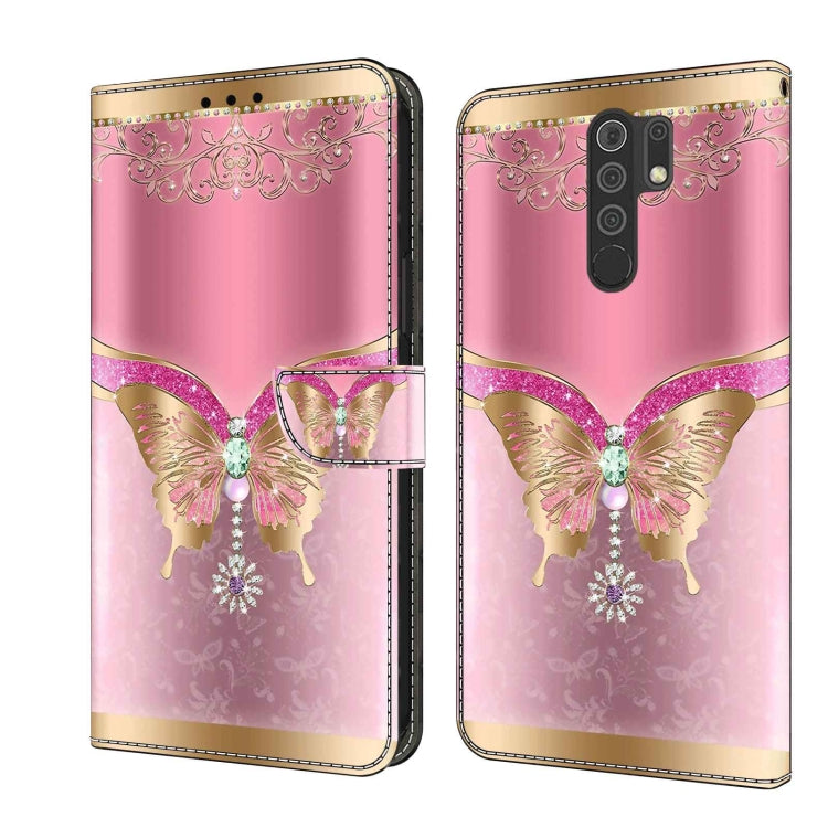 Crystal 3D Shockproof Protective Leather Phone Case, For Xiaomi Redmi 9