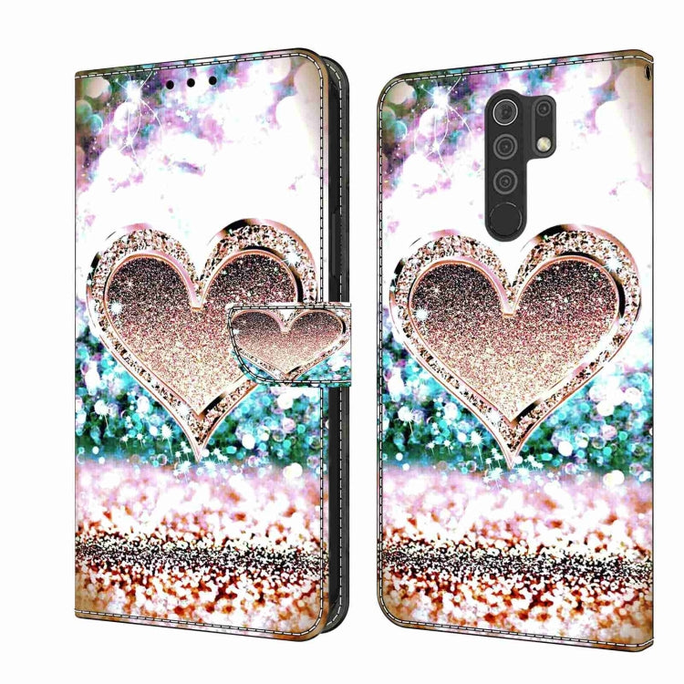Crystal 3D Shockproof Protective Leather Phone Case, For Xiaomi Redmi 9