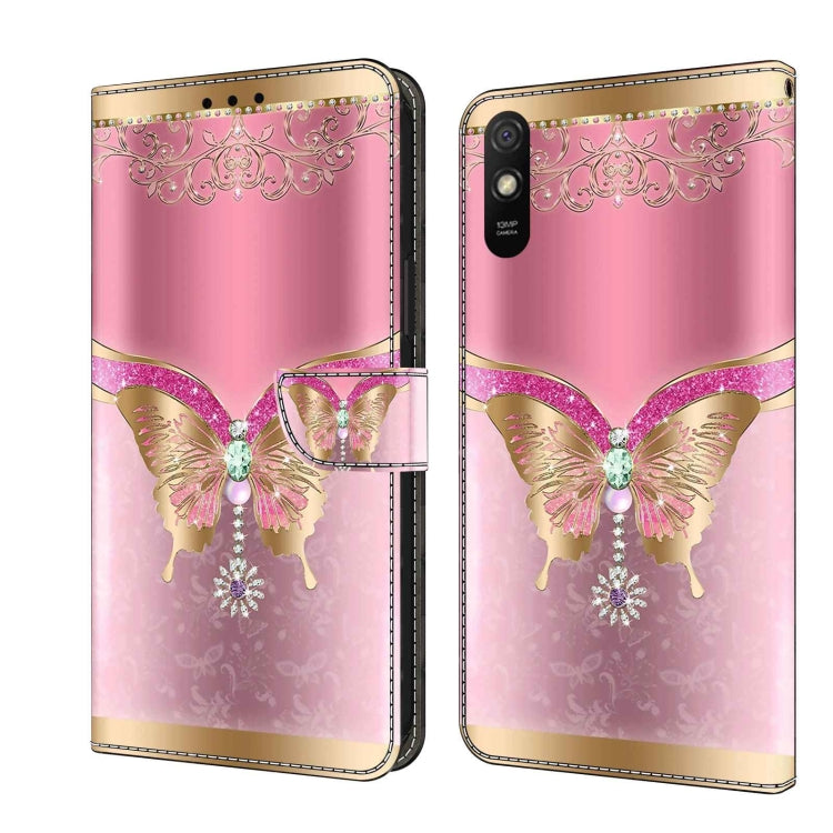 Crystal 3D Shockproof Protective Leather Phone Case, For Xiaomi Redmi 9A