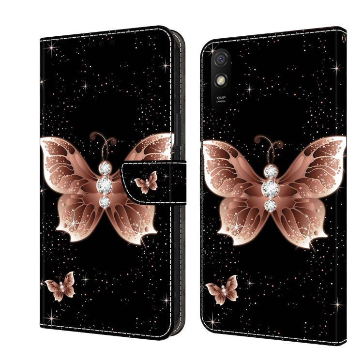 Crystal 3D Shockproof Protective Leather Phone Case, For Xiaomi Redmi 9A