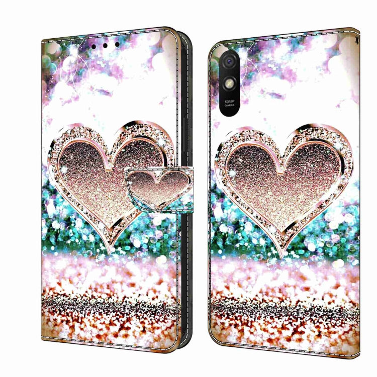 Crystal 3D Shockproof Protective Leather Phone Case, For Xiaomi Redmi 9A