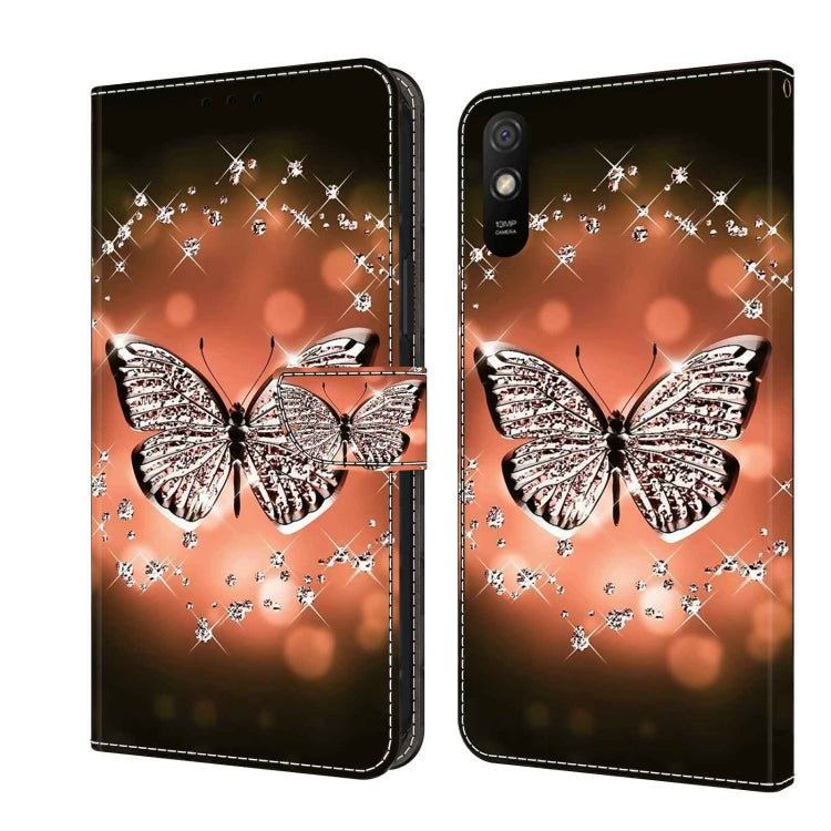 Crystal 3D Shockproof Protective Leather Phone Case, For Xiaomi Redmi 9A