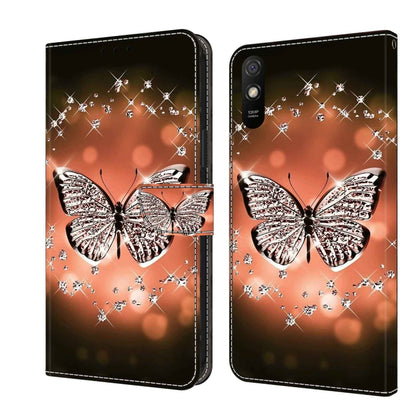 Crystal 3D Shockproof Protective Leather Phone Case, For Xiaomi Redmi 9A