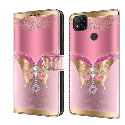 Crystal 3D Shockproof Protective Leather Phone Case, For Xiaomi Redmi 9C