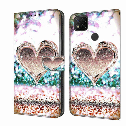 Crystal 3D Shockproof Protective Leather Phone Case, For Xiaomi Redmi 9C