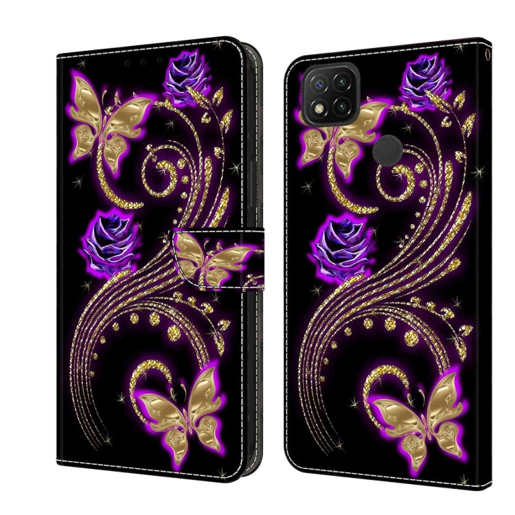 Crystal 3D Shockproof Protective Leather Phone Case, For Xiaomi Redmi 9C