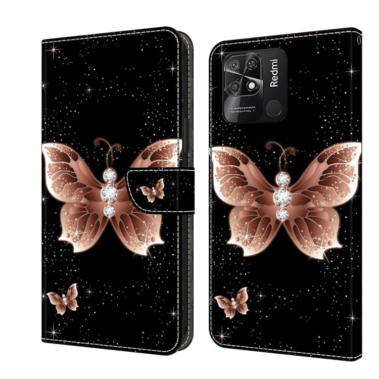Crystal 3D Shockproof Protective Leather Phone Case, For Xiaomi Redmi 10C