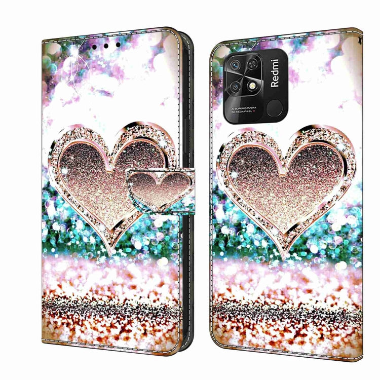 Crystal 3D Shockproof Protective Leather Phone Case, For Xiaomi Redmi 10C