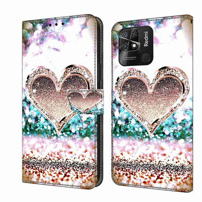 Crystal 3D Shockproof Protective Leather Phone Case, For Xiaomi Redmi 10C