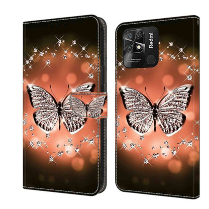 Crystal 3D Shockproof Protective Leather Phone Case, For Xiaomi Redmi 10C