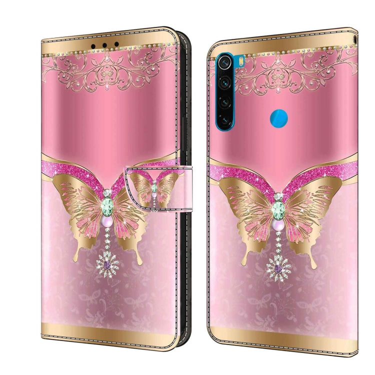 Crystal 3D Shockproof Protective Leather Phone Case, For Xiaomi Redmi Note 8