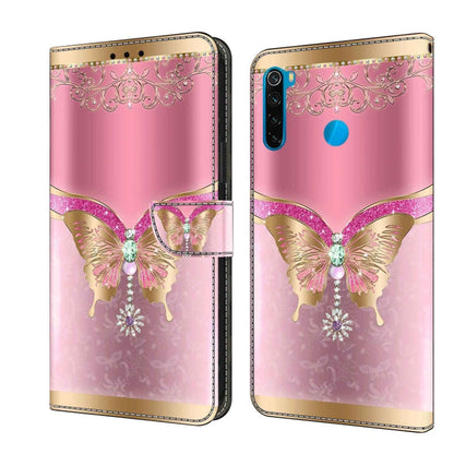Crystal 3D Shockproof Protective Leather Phone Case, For Xiaomi Redmi Note 8T