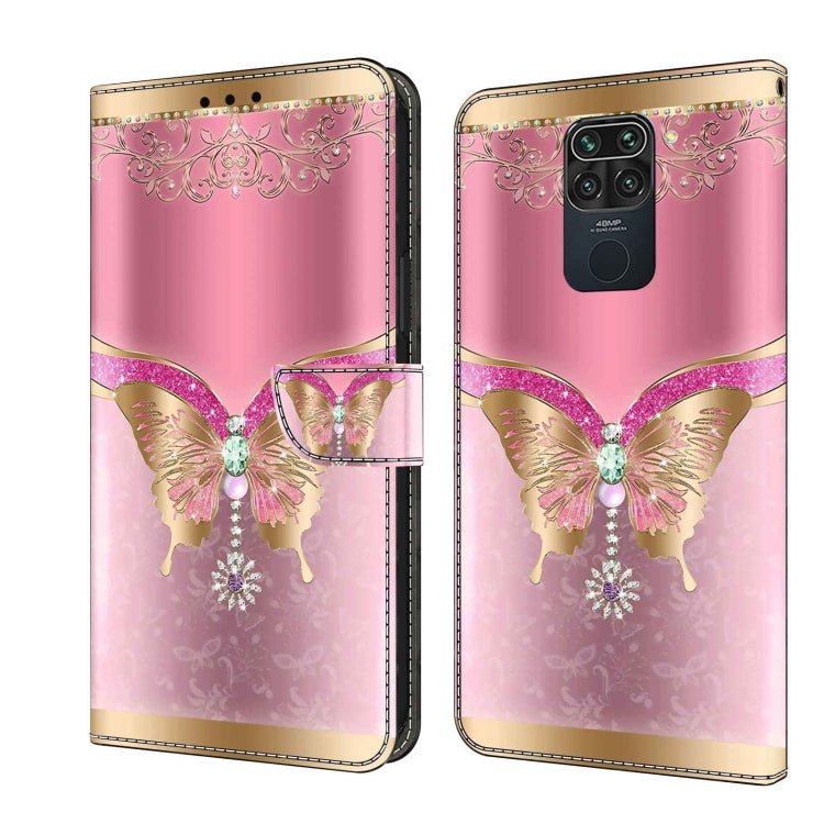 Crystal 3D Shockproof Protective Leather Phone Case, For Xiaomi Redmi Note 9
