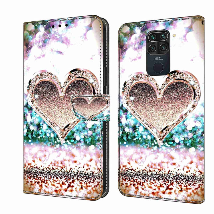 Crystal 3D Shockproof Protective Leather Phone Case, For Xiaomi Redmi Note 9