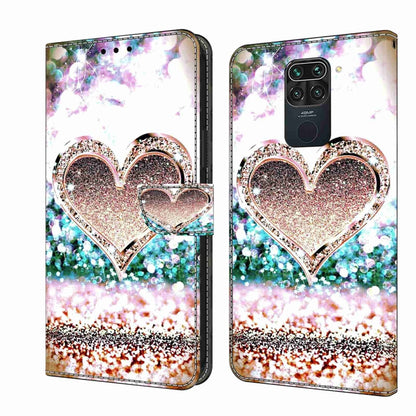 Crystal 3D Shockproof Protective Leather Phone Case, For Xiaomi Redmi Note 9