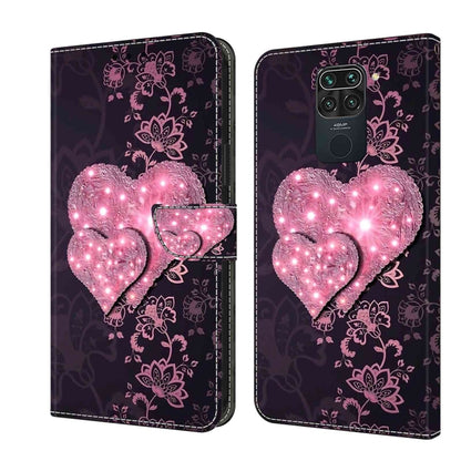 Crystal 3D Shockproof Protective Leather Phone Case, For Xiaomi Redmi Note 9