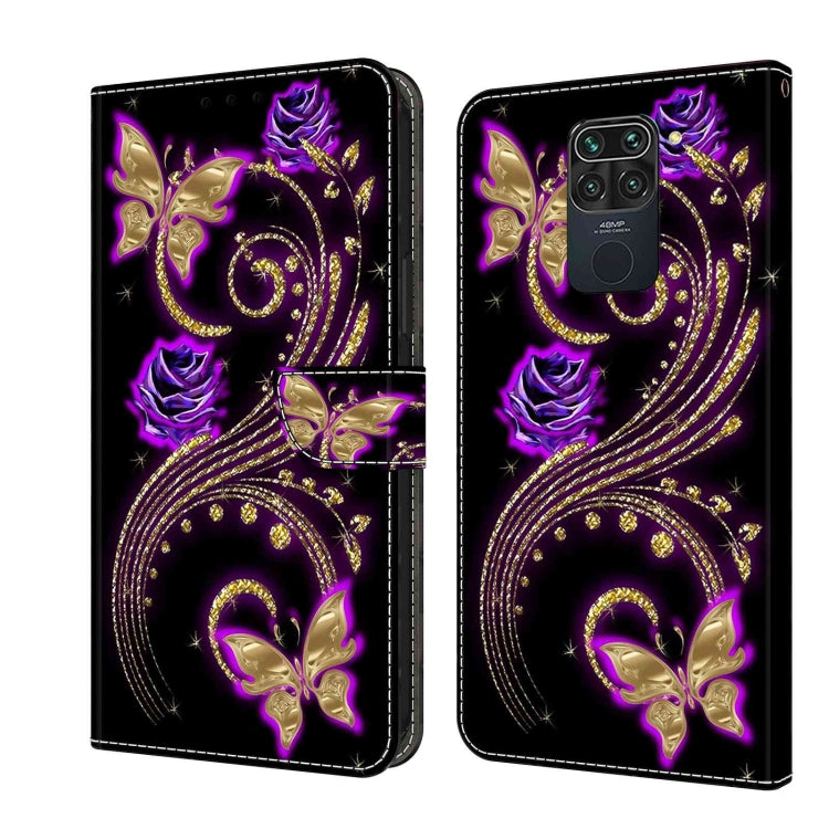 Crystal 3D Shockproof Protective Leather Phone Case, For Xiaomi Redmi Note 9